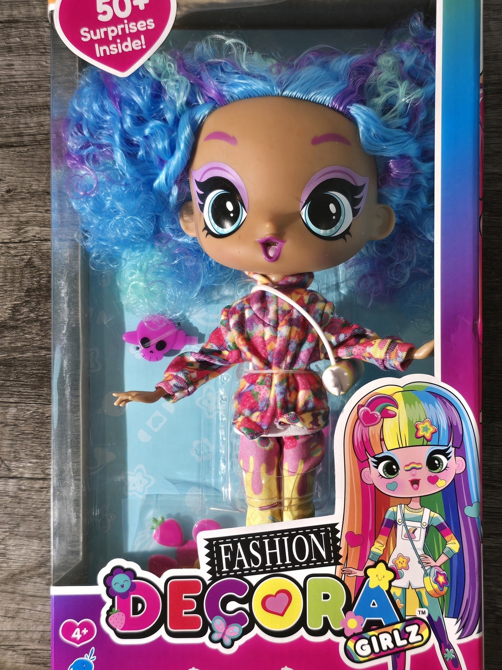 Fashion Doll with Blue & Purple Curly Hair